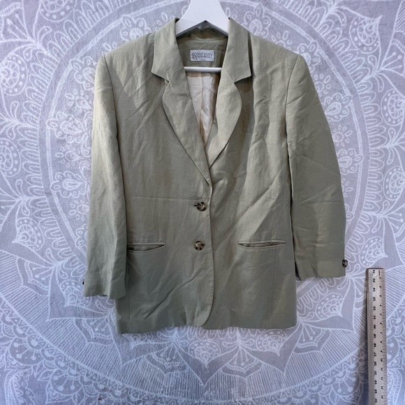 LANDS END LINEN BLEND BLAZER JACKET 10P 10 PETITE M/L SHORT QUALITY 477 - Picture 8 of 16